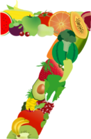 fruit en groenten alfabet letters png