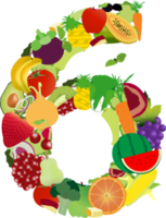 Fruits and vegetables alphabet letters png