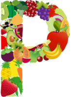 lettres de l'alphabet fruits et légumes png