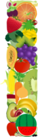 Fruits and vegetables alphabet letters png