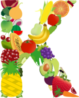 letras do alfabeto de frutas e legumes png