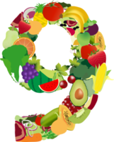 letras do alfabeto de frutas e legumes png