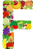 fruit en groenten alfabet letters png