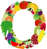 lettere dell'alfabeto di frutta e verdura png