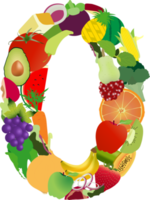 lettere dell'alfabeto di frutta e verdura png