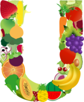 Fruits and vegetables alphabet letters png