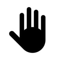 Hand black vector icon isolated on white background