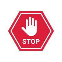 vector de señal de stop aislado sobre fondo blanco