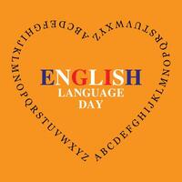 Mnemonic, logo, lettering, typography for English Language Day, 23 March. Vector illustration. UN English Day is observed annually on the 23rd of April.