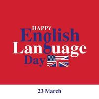 feliz día del idioma inglés, 23 de abril. mnemotécnico, logotipo, letras, tipografía para el día del idioma inglés. ilustración vectorial vector