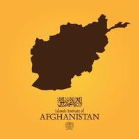 mapa del emirato islámico de afganistán. estado islámico talibán. bandera talibán afgana, logotipo y vector de identidad.