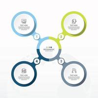 Basic circle infographic template with 4 steps, process or options, process chart, Used for process diagram, presentations, workflow layout, flow chart, infograph. Vector eps10 illustration.