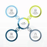 Basic circle infographic template with 4 steps, process or options, process chart, Used for process diagram, presentations, workflow layout, flow chart, infograph. Vector eps10 illustration.