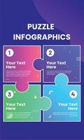 Creative puzzle infographic for business data visualization, social media posts, and creatives, web pages, presentation, workflow layout. Template for cycle diagram, graph, and presentation. 4 options