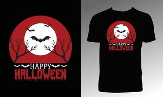 feliz halloween camiseta y diseño de ropa vector