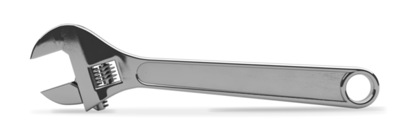 verstellbarer Schraubenschlüssel isoliertes mechanisches Handwerkzeug, 3D-Rendering png