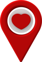 puntero de mapa con concepto de amor de corazón para el día de san valentín png