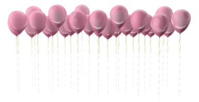 Rosa Luftballons-Gruppe isoliert auf unserem Hintergrund png