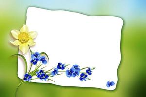 Holiday Spring card. Floral background. Bright colorful flowers. photo