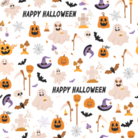 Cute halloween pattern png