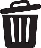 Trash bin. trash dustbin sign icon. black trash can. Bin icon vector