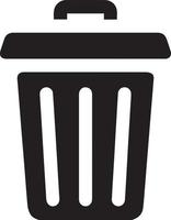 garbage can, rubbish bin icon vector