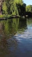 Gorgeous Aerial footage high angle Drone's View of Birds at lake of local public park, Cityscape and Landscape of England Great Britain drone's vertical camera footage video