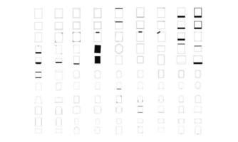 marco moderno sobre un fondo blanco. símbolos de esquema de marco vectorial para el amor, la boda, la foto o el diseño de redes sociales. conjunto de 100 formas de marco diferentes. vector