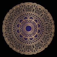 luxury ornamental mandala design background in gold color vector
