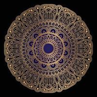 luxury ornamental mandala design background in gold color vector