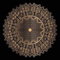 Luxury ornamental mandala design in golden color arabesque pattern background vector