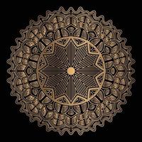 Luxury ornamental mandala design in golden color arabesque pattern background vector