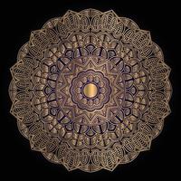 Luxury ornamental mandala design in golden color arabesque pattern background vector