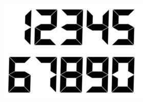 Black and white numbers from zero to nine vector