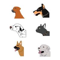 dog breed heads isolated on white background vector