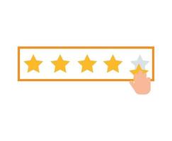 putting 5 stars up icon isolated on white background vector