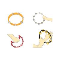 tambourine icons on white vector