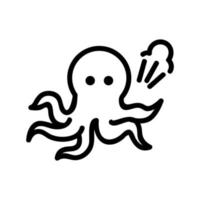 angry octopus icon vector outline illustration