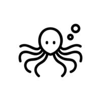 octopus under water column in ocean icon vector outline illustration