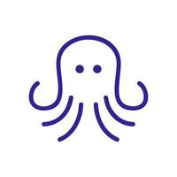 sea animal squid icon vector outline illustration