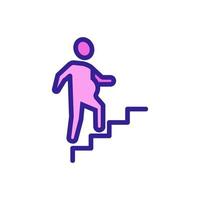 Man walks the steps of the icon vector. Isolated contour symbol illustration vector