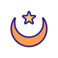 Moon and star icon vector. Isolated contour symbol illustration vector