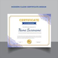 plantilla de diseño de certificado moderno creativo mínimo vector