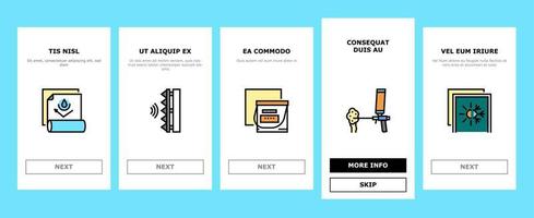 Insulation Building Onboarding Icons Set Vector