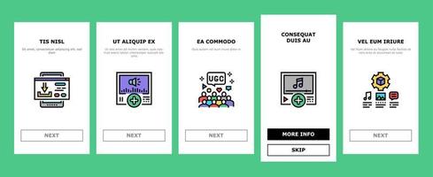 User Generated Content Onboarding Icons Set Vector