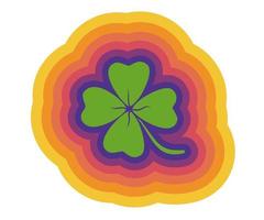 Clover with rainbow lines vector