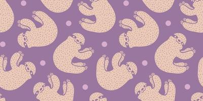 Vector pattern with sloth