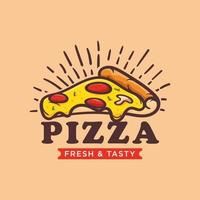 logotipo de pizzería italiana con gráfico vectorial ilustrativo de perfecto para comida rápida, cafetería, restaurante. vector