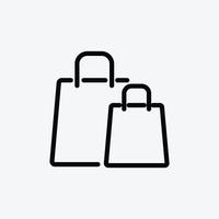 Paper bag icon vector flat style logo template