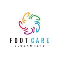 concepto de comunidad de diseño de logotipo para el cuidado de los pies vector
